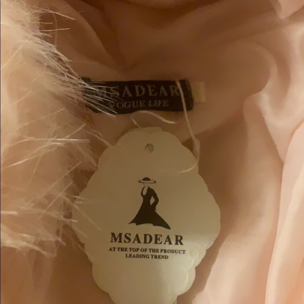 Vogue City MSADEAR pink faux fur coat